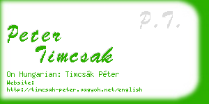 peter timcsak business card