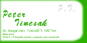 peter timcsak business card